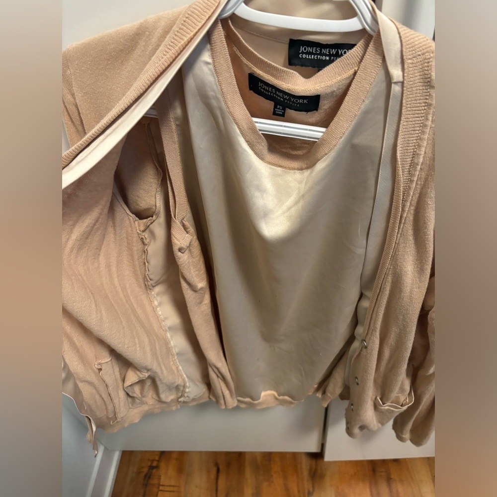 Combo Satin and Knit Sweater Top